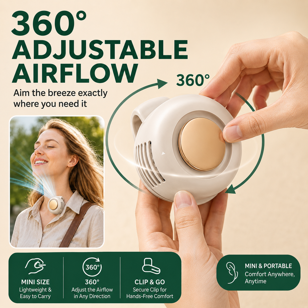 📢📢50% OFF !! ⏰ Bladeless Fan – Ultra-Light & 1.5h Fast Charge ⚡🌀