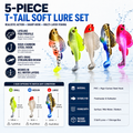 5-Piece T-Tail Soft Lure Set with Box
