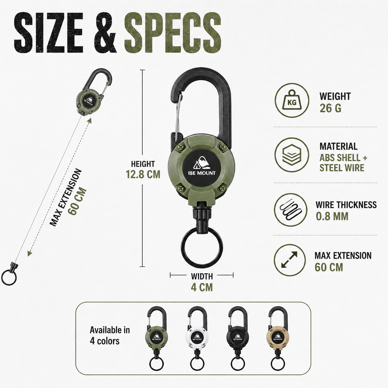 🔒 Tactical Auto-Retract Gear Clip – Keep Keys, Phone & Tools Secure & Within Reach