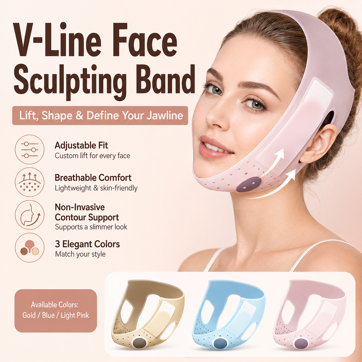 V-Line Face Sculpting Band – Lift, Shape & Define Your Jawline ✨