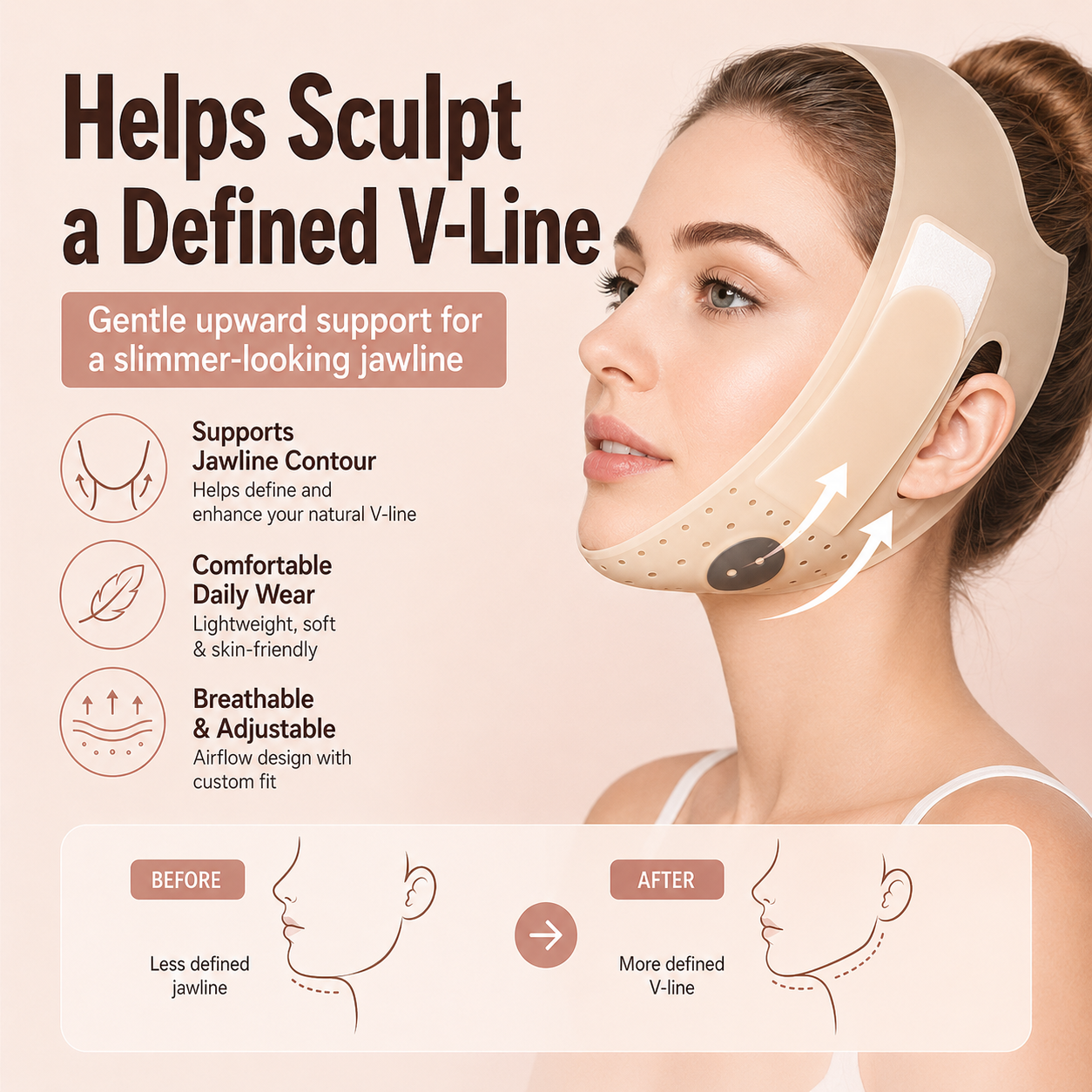 V-Line Face Sculpting Band – Lift, Shape & Define Your Jawline ✨