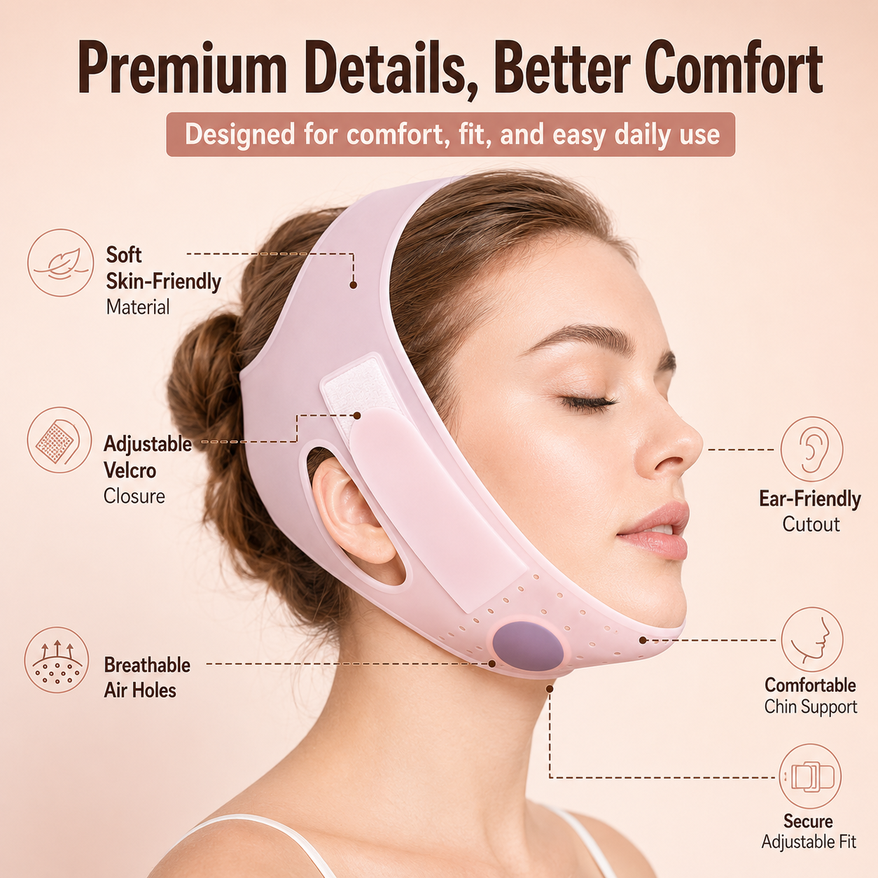V-Line Face Sculpting Band – Lift, Shape & Define Your Jawline ✨