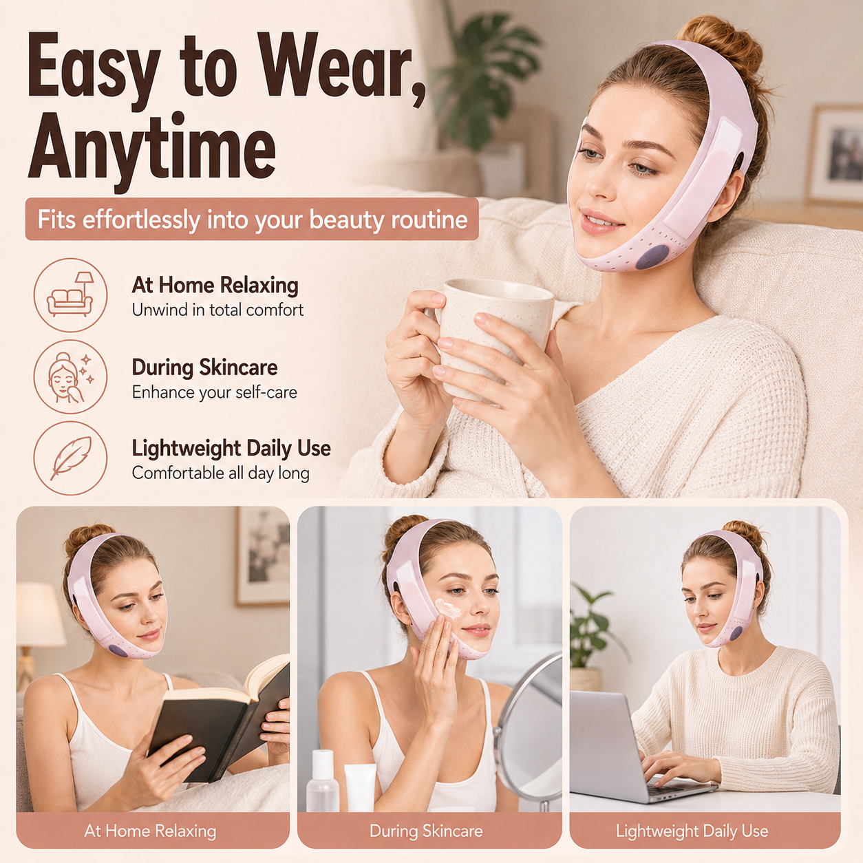 V-Line Face Sculpting Band – Lift, Shape & Define Your Jawline ✨