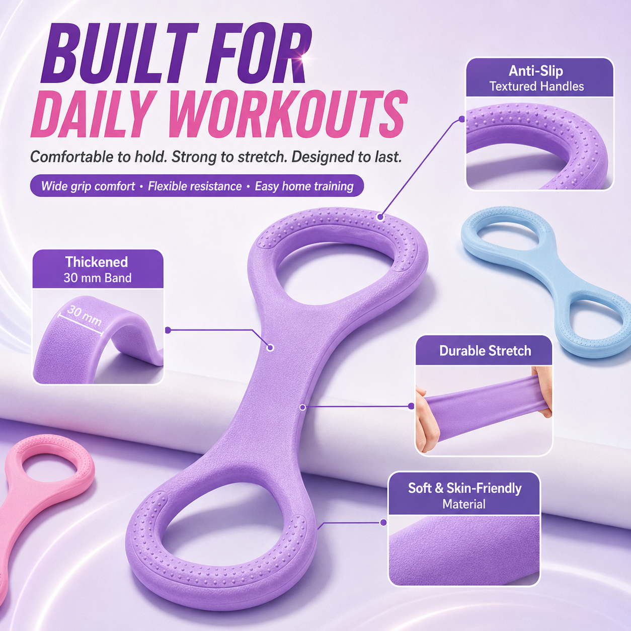 💪 Figure-8 Resistance Band — Tone Your Back, Shoulders & Arms Anywhere & Feel Confident✨
