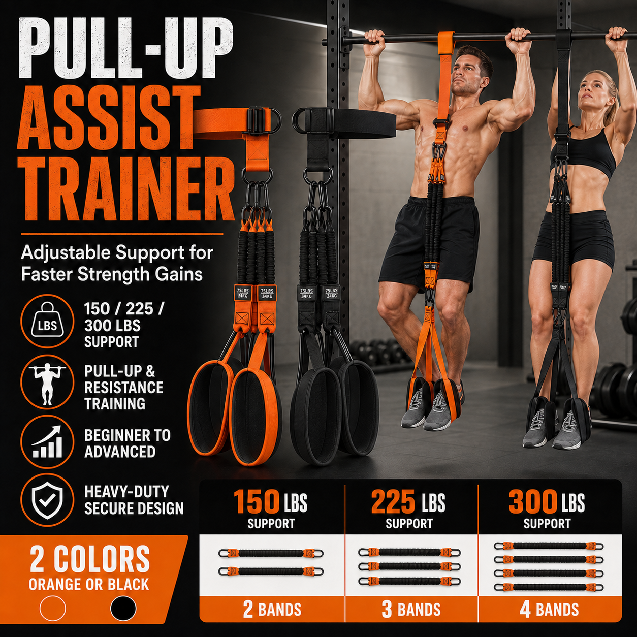 Master Pull-Ups Faster — Adjustable Assistance for Every Level 💪
