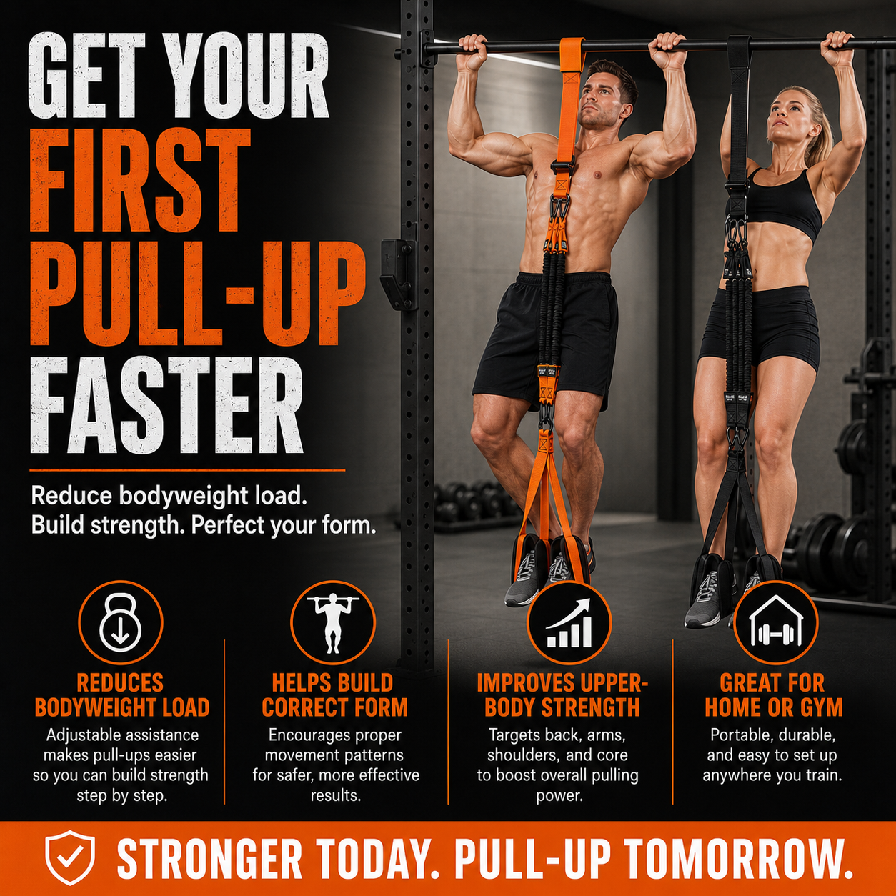 Master Pull-Ups Faster — Adjustable Assistance for Every Level 💪