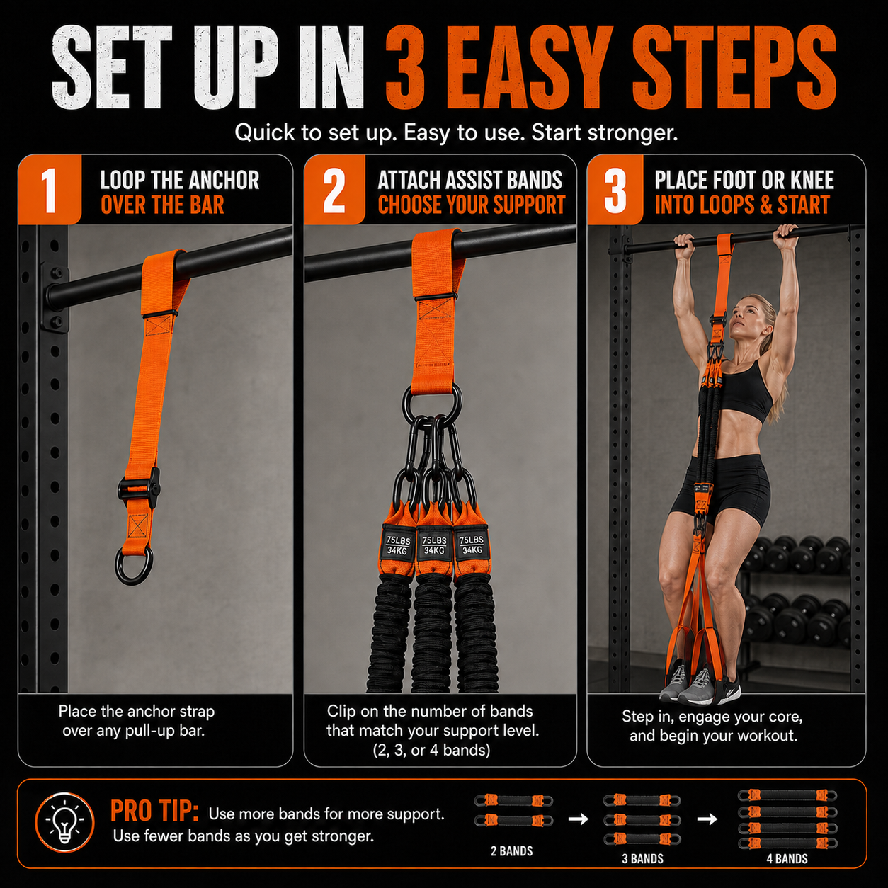 Master Pull-Ups Faster — Adjustable Assistance for Every Level 💪