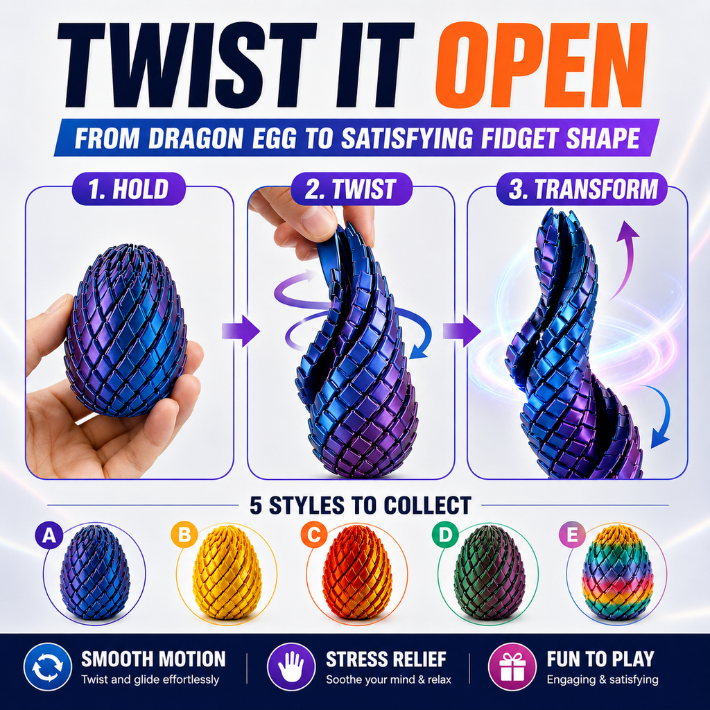 🐉 TwistMorph 3D Dragon Egg — Twist, Transform & Relax in Seconds ✨