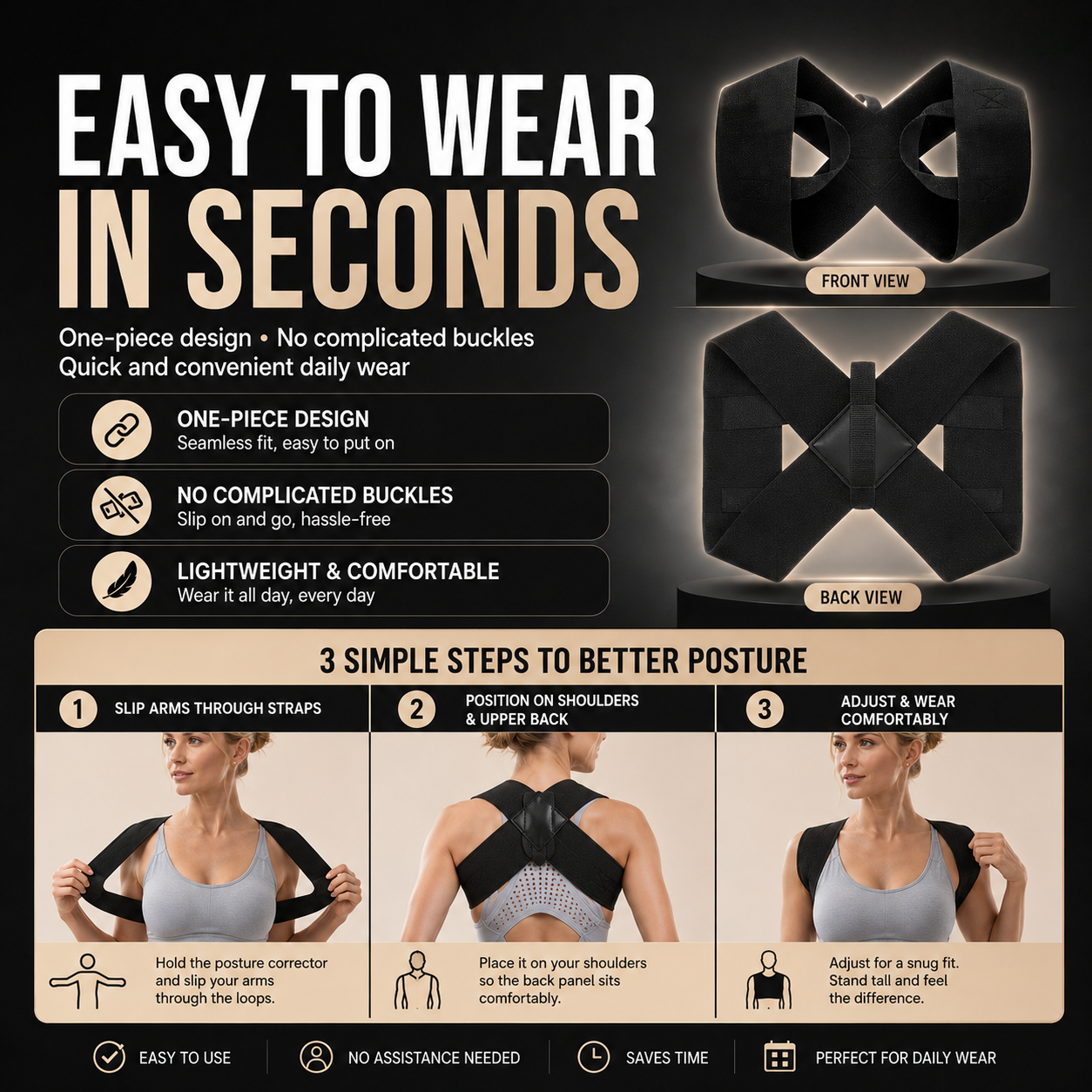 Posture Corrector Shoulder Brace – Open Shoulders, Stand Taller & Feel Confident✨