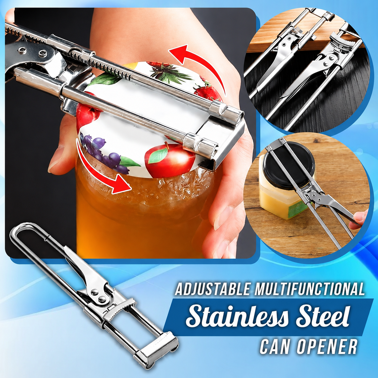 🔥Adjustable Multifunctional Stainless Steel Can Opener