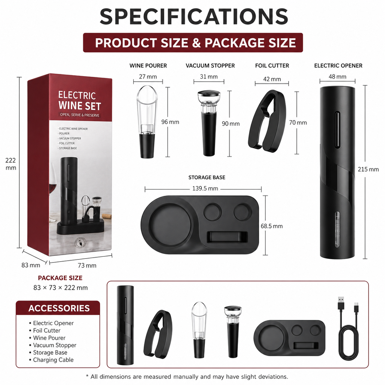 🍷Automatic Electric Wine Opener Set – Open, Pour & Preserve