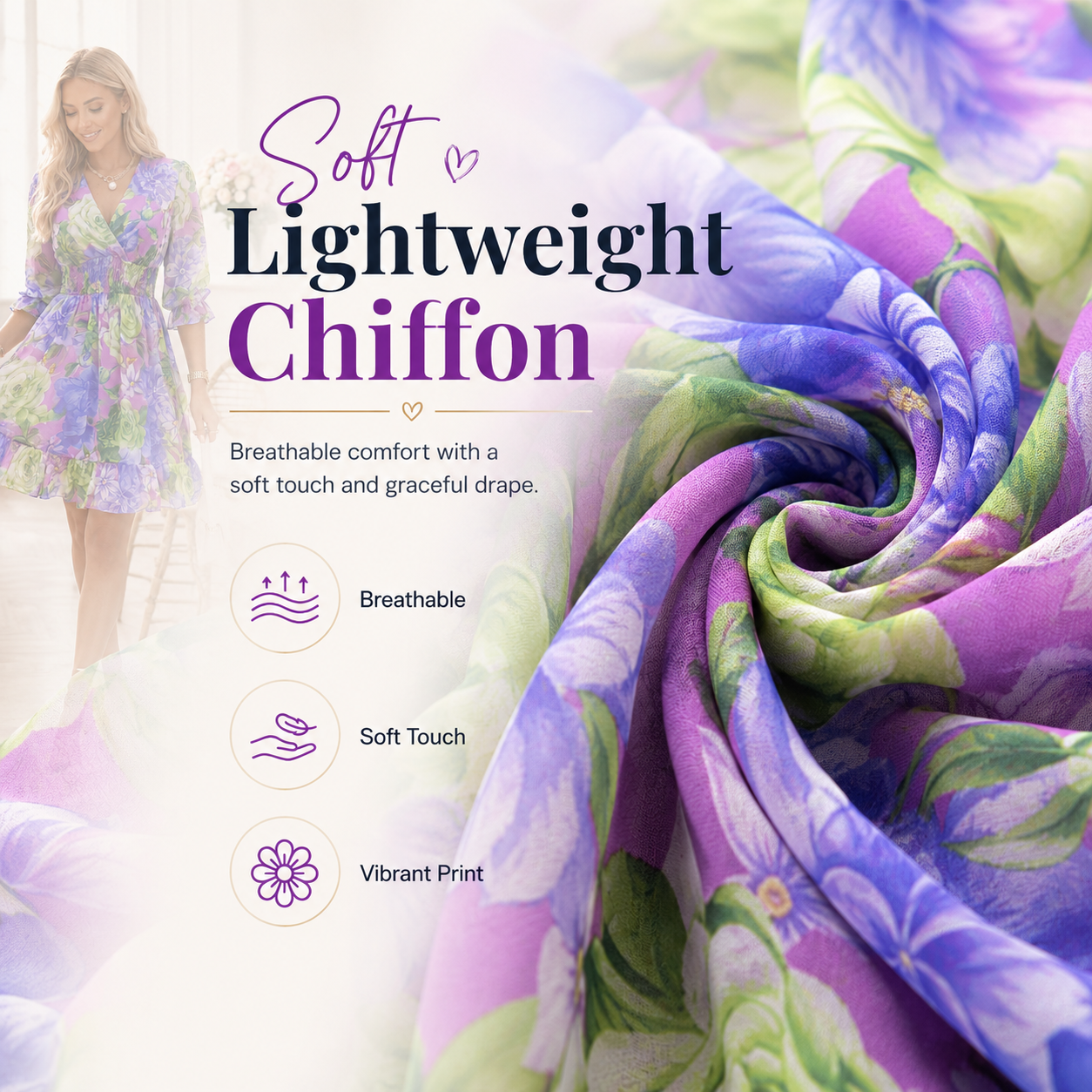 Floral V-Neck A-Line Dress – Smocked Waist, Ruffled Hem, Summer Ready 🌸