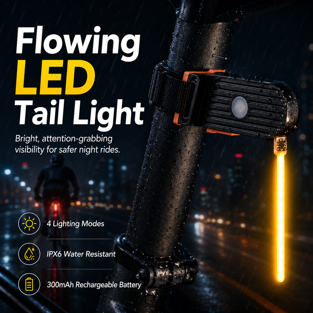 🚴‍♂️💡Flowing LED Bike Tail Light for Safer Night Rides