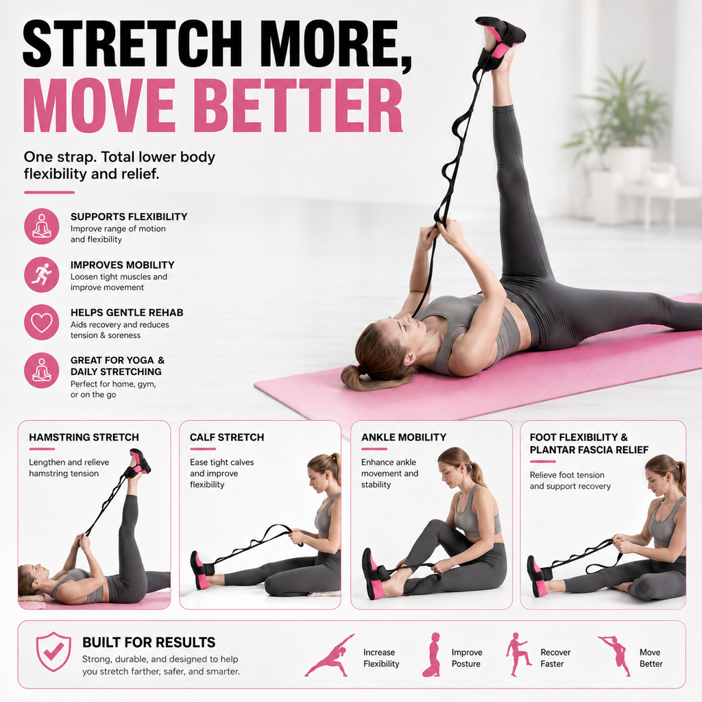 Adjustable Foot & Leg Stretching Strap – Stretch Deeper, Move Easier & Stay Flexible ✨