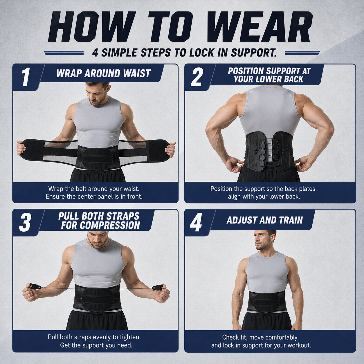 🏋️ 10-Pulley Lumbar Support Belt – Adjustable Compression & Rigid Back Support