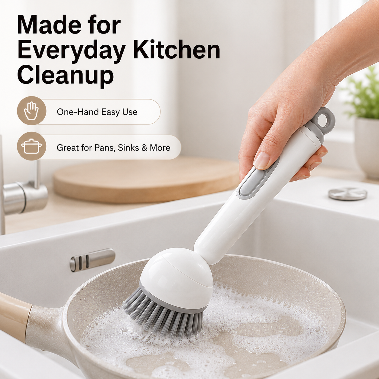 🔥Long-Handle Rotating Dish Soap Dispensing Brush