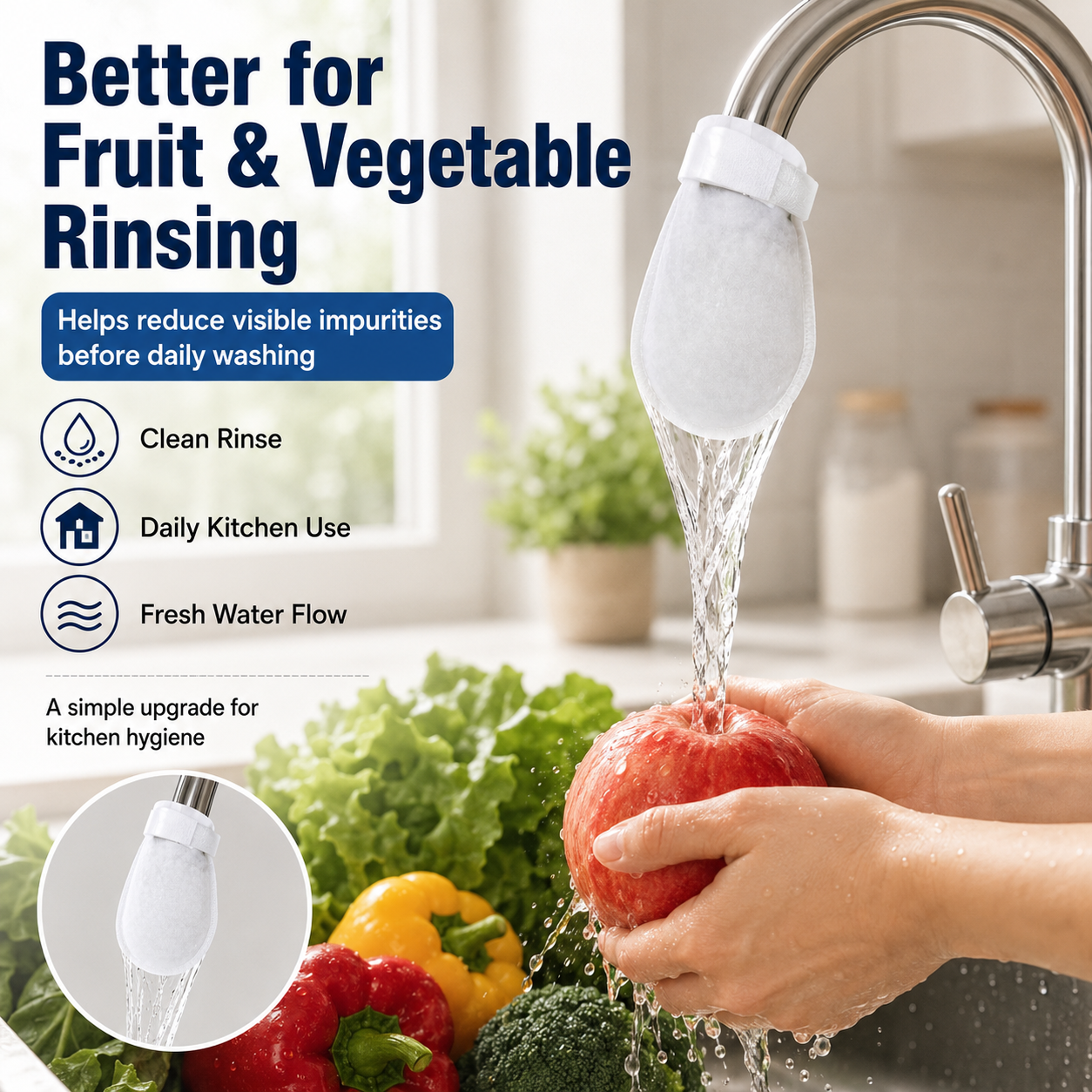 Disposable Faucet Filter Bags – 50PCS + 5 Ties | Cleaner Water for Daily Washing🚰