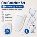 Disposable Faucet Filter Bags – 50PCS + 5 Ties | Cleaner Water for Daily Washing🚰