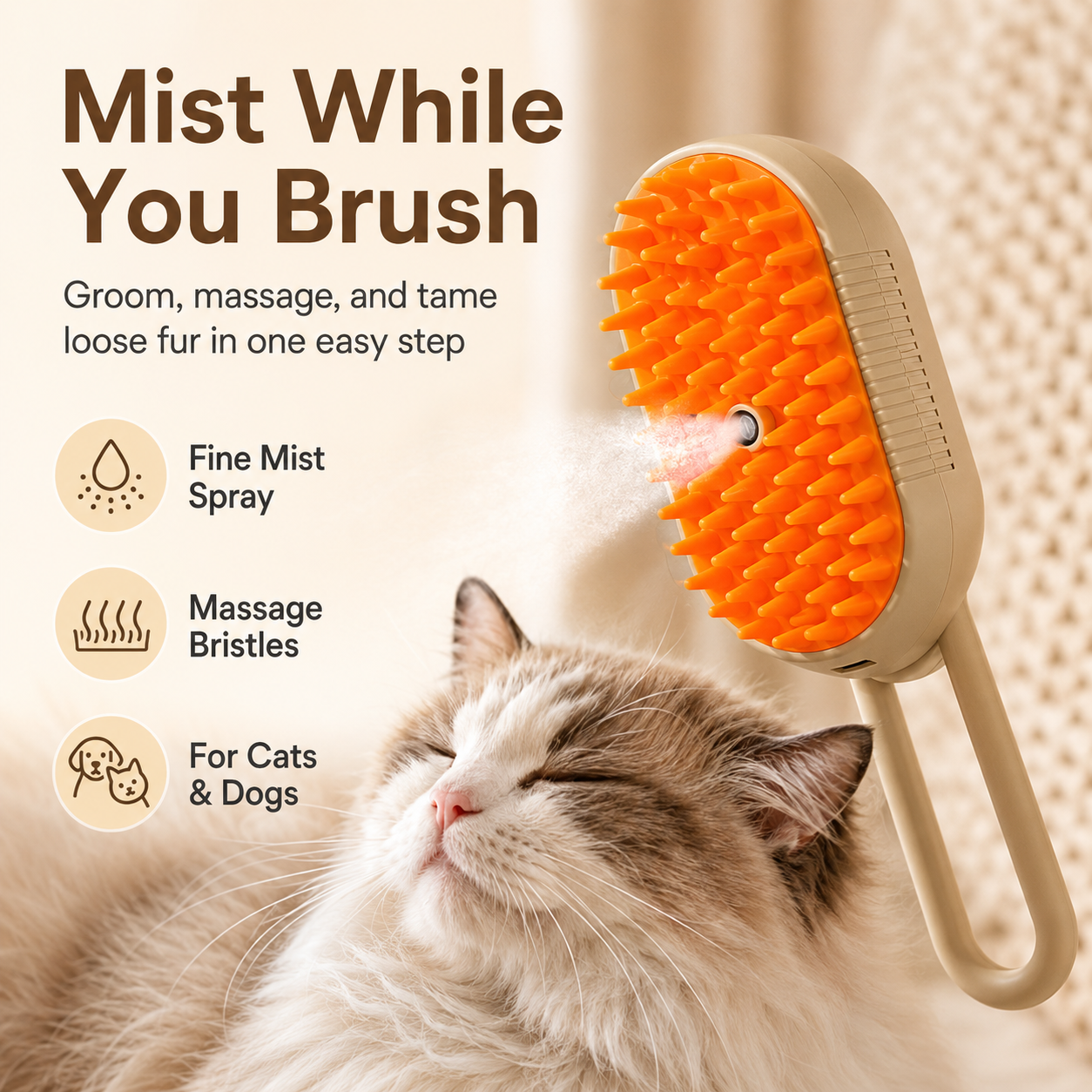 🔥Rechargeable Pet Spray Massage Comb