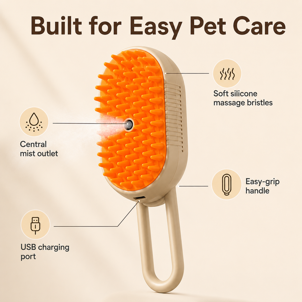 🔥Rechargeable Pet Spray Massage Comb