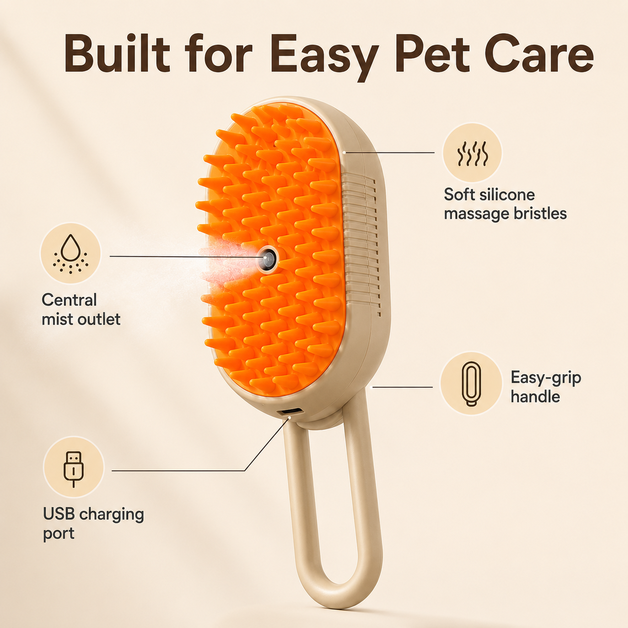 🔥Rechargeable Pet Spray Massage Comb