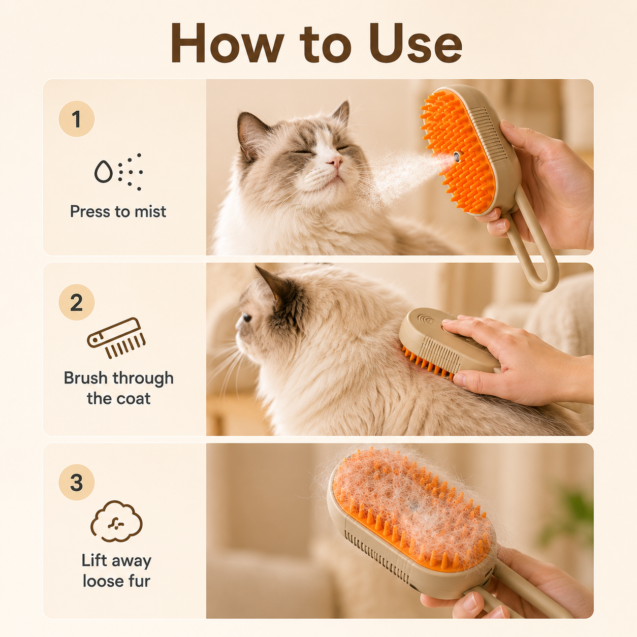 🔥Rechargeable Pet Spray Massage Comb