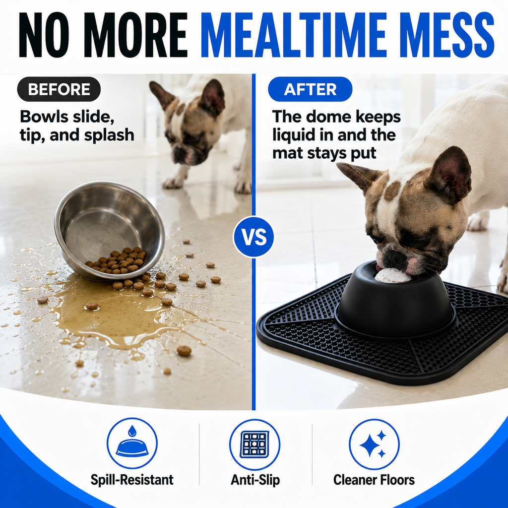 🐾 SlowLick Spill-Proof Dog Bowl — Slower Feeding, Less Mess, Happier Mealtimes