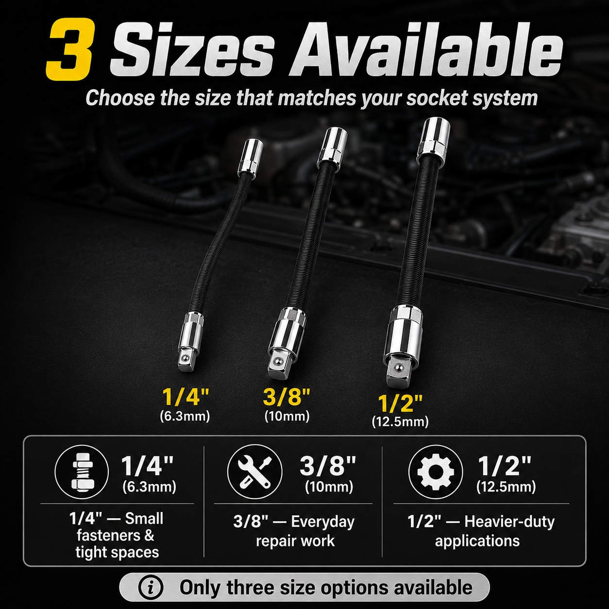Flexible Socket Extension Rod Set – Bendable Ratchet Adapter for Tight Spaces, Auto Repair & DIY