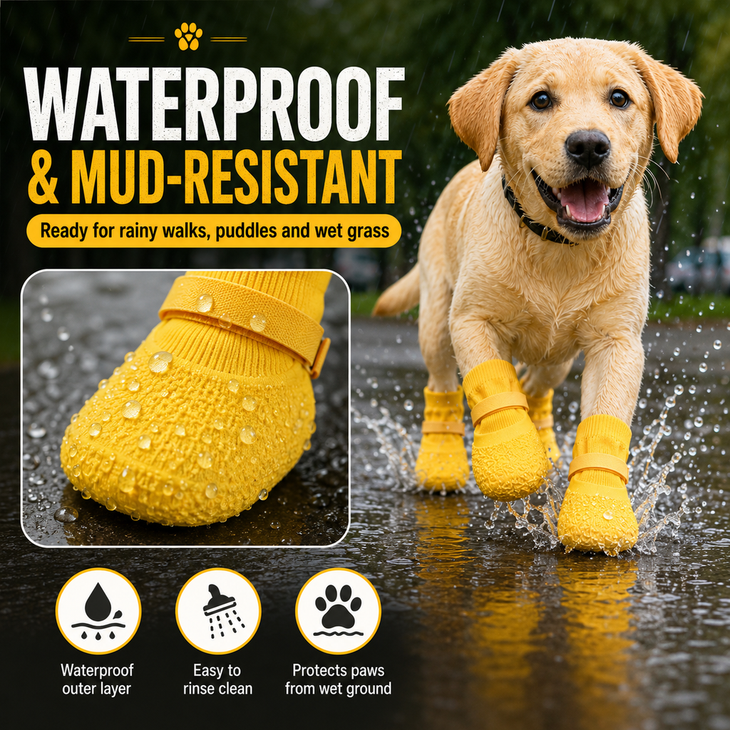 🐶🐱🐾No More Dirty Paws – Waterproof Non-Slip Dog Shoes for Rain, Mud & Outdoor Walks