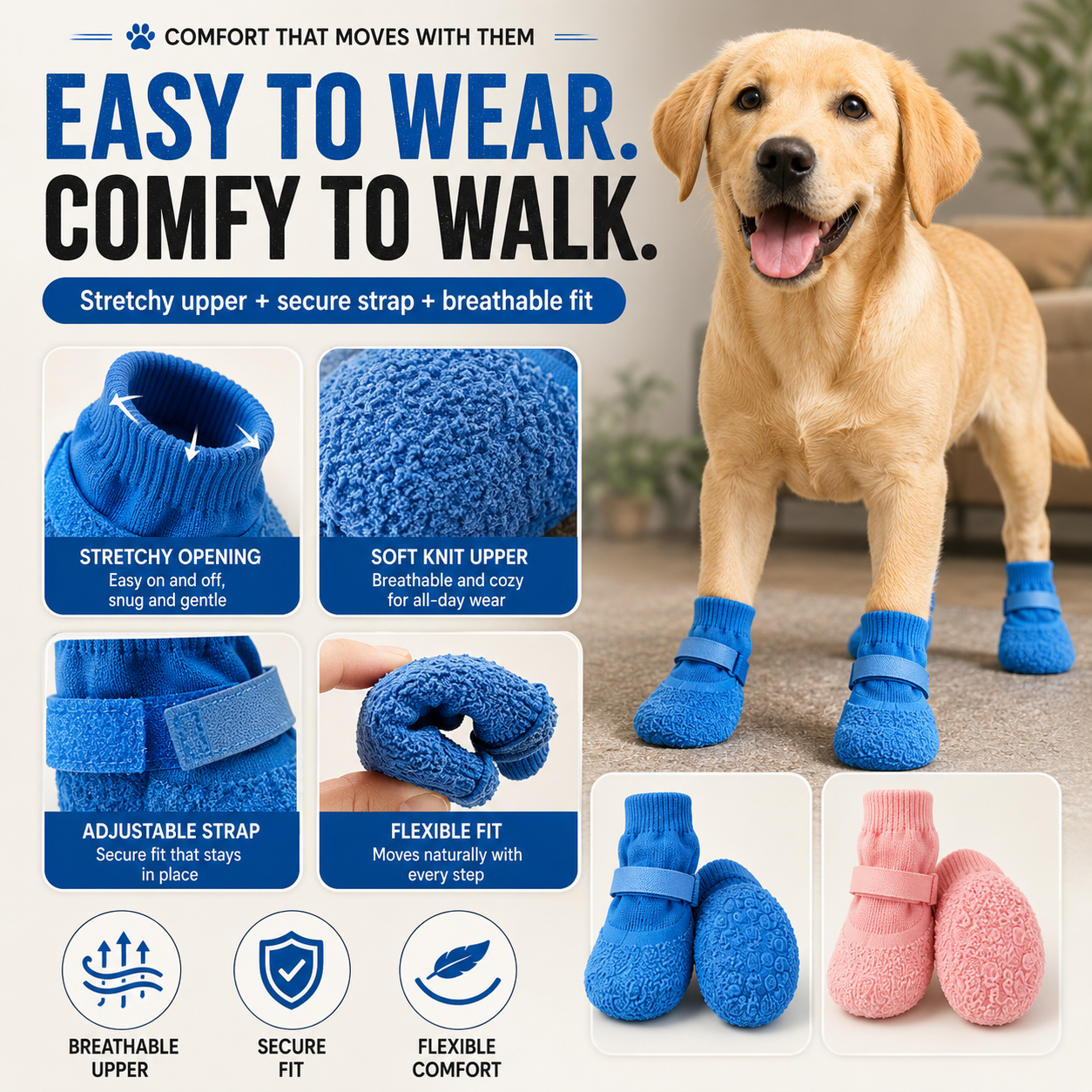 🐶🐱🐾No More Dirty Paws – Waterproof Non-Slip Dog Shoes for Rain, Mud & Outdoor Walks