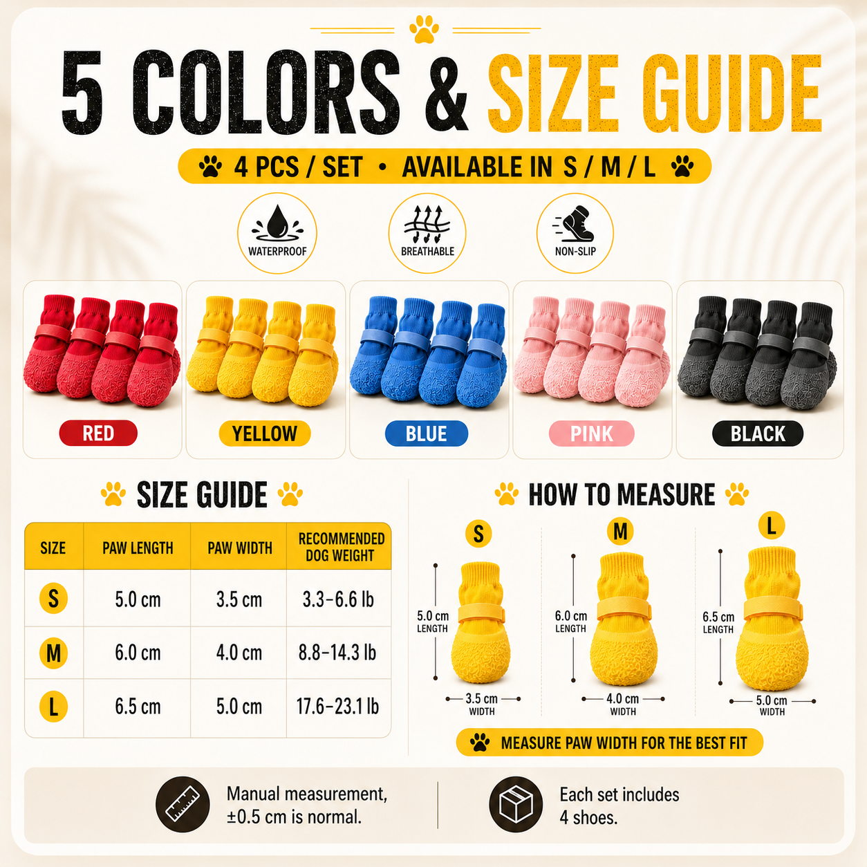 🐶🐱🐾No More Dirty Paws – Waterproof Non-Slip Dog Shoes for Rain, Mud & Outdoor Walks
