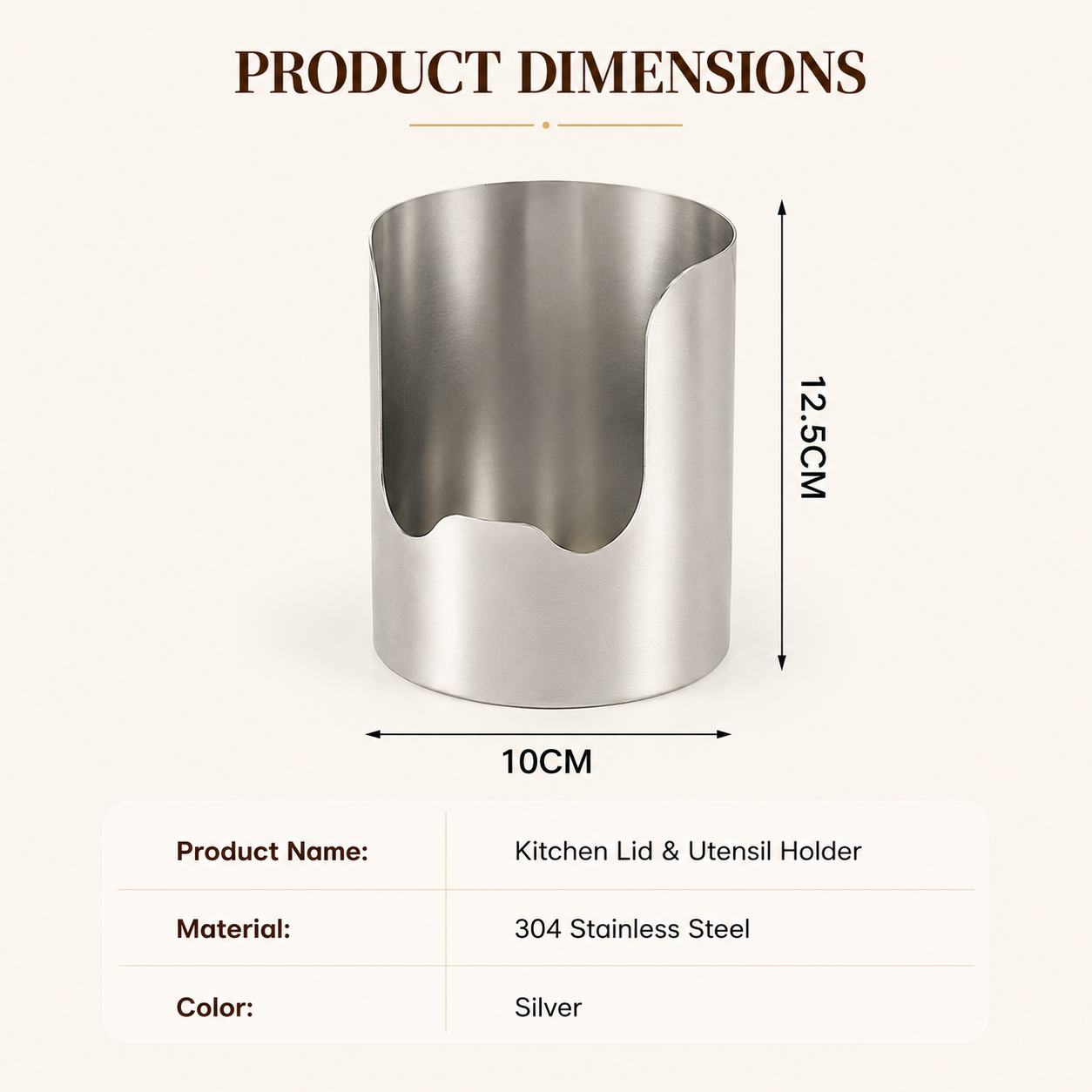 All-in-One Stainless Steel Kitchen Holder – Keep Lids, Spoons & Utensils Neatly Organized✨