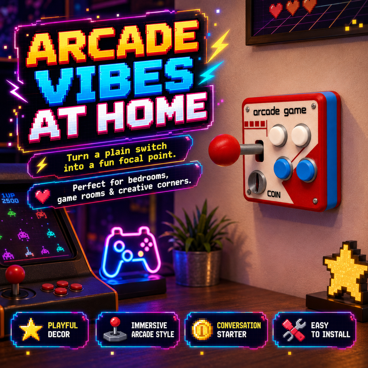 🔥Retro Arcade Joystick Switch Cover🎮