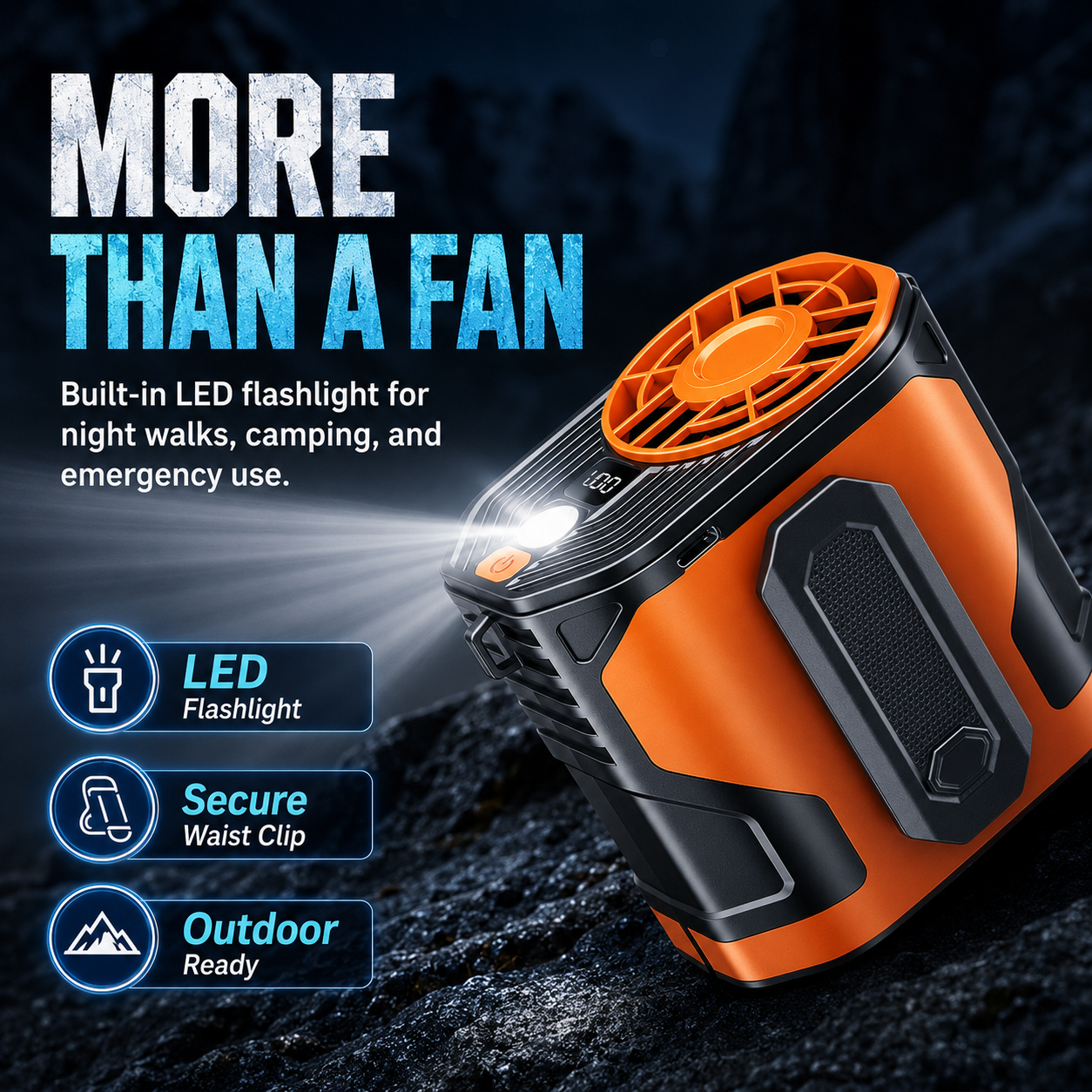 TurboBreeze™ 100-Speed Waist Fan — Powerful Cooling Under Your Shirt, Hands-Free Anywhere ❄️