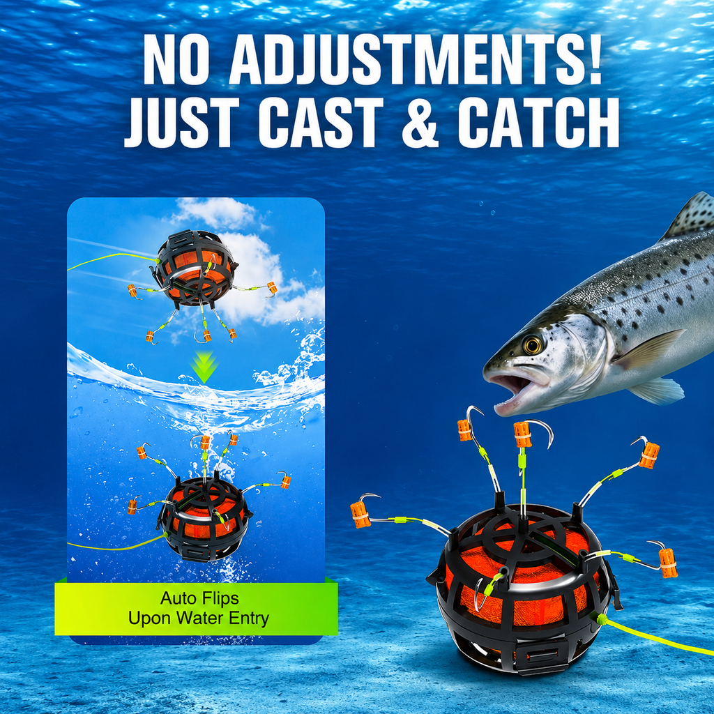 🔥Reverse Bottom Bait Cage Fishing Hook🪝