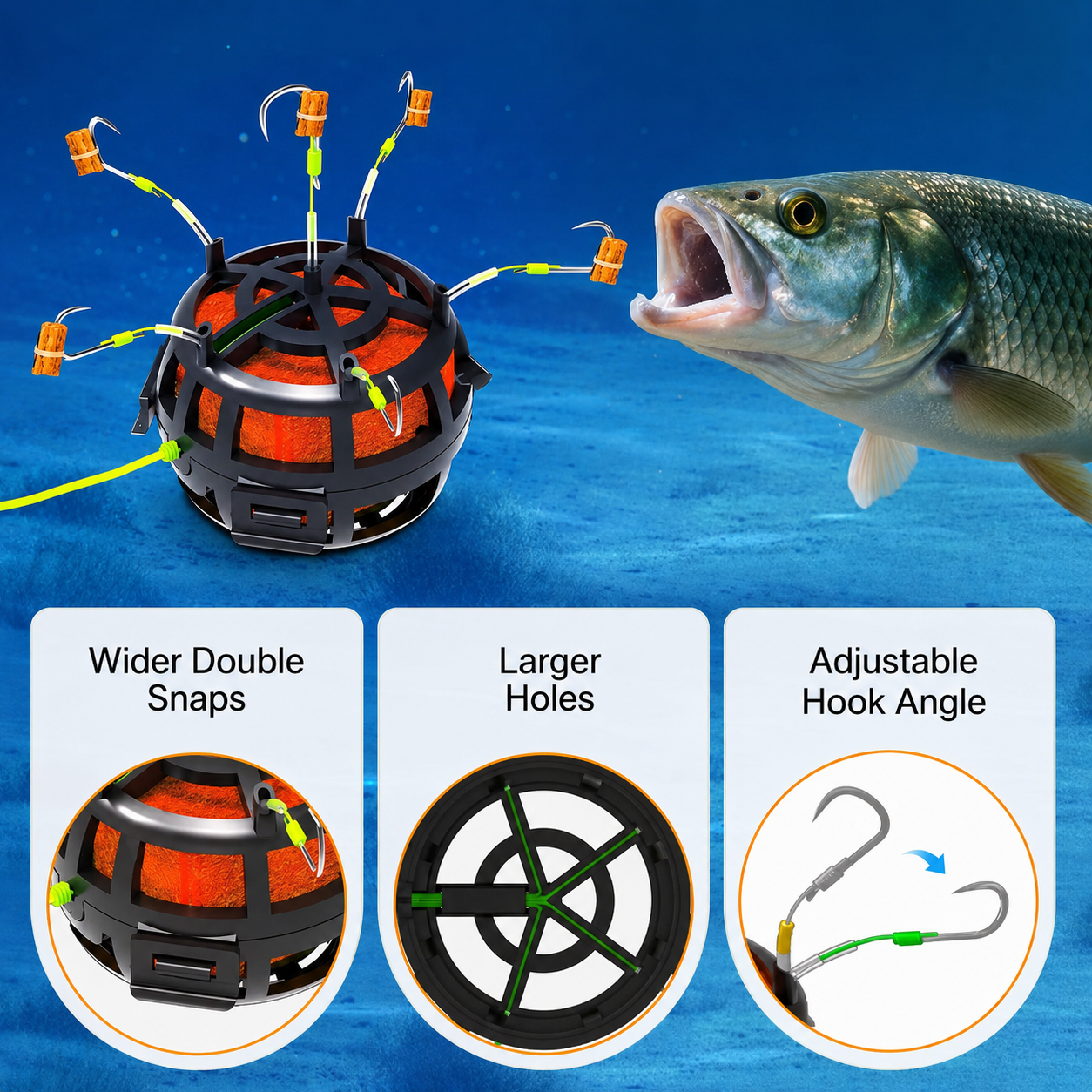 🔥Reverse Bottom Bait Cage Fishing Hook🪝