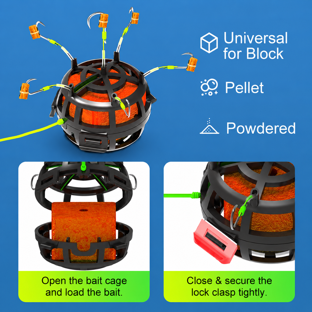 🔥Reverse Bottom Bait Cage Fishing Hook🪝