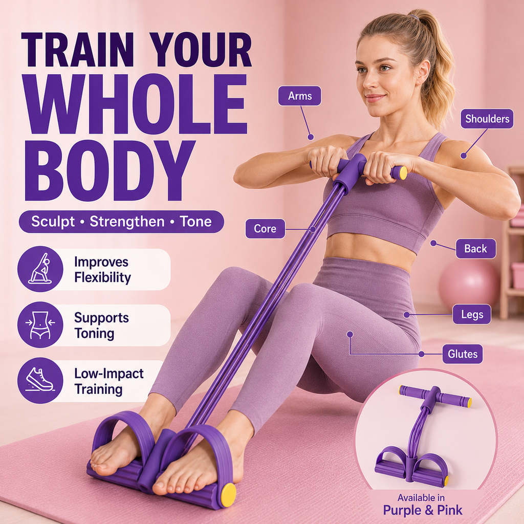 ✨ Tone & Sculpt Your Body at Home – Portable Resistance Pedal Trainer for Legs, Core & Arms