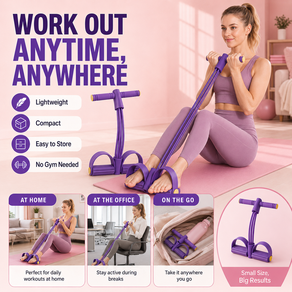 ✨ Tone & Sculpt Your Body at Home – Portable Resistance Pedal Trainer for Legs, Core & Arms