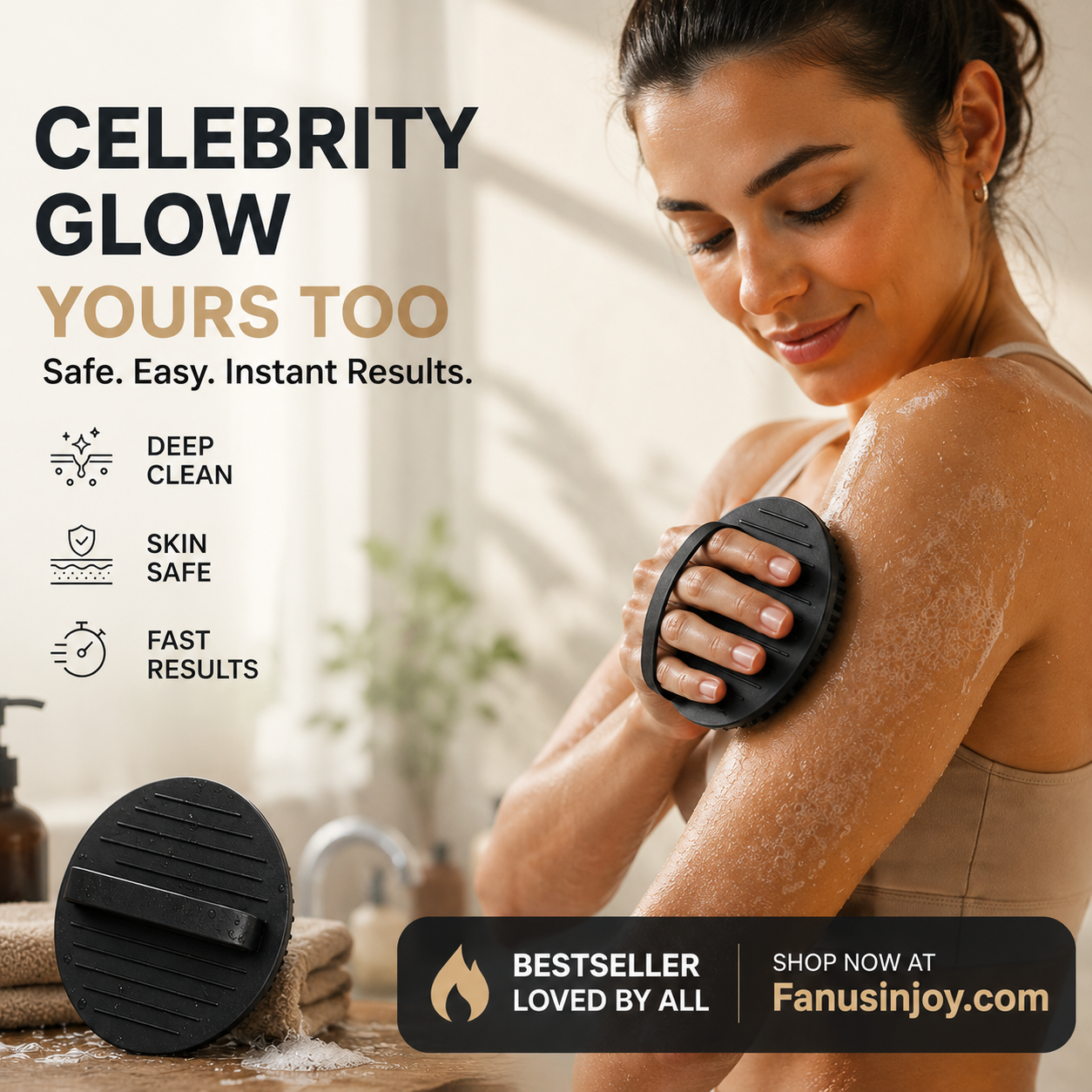 💃The secret to the smooth skin of female celebrities！Deep Exfoliating Bath Scrubber