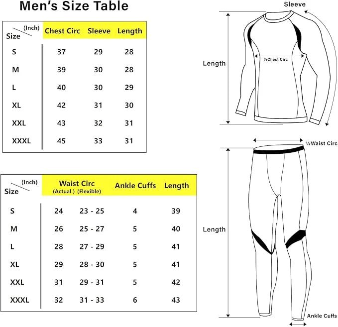 Men's Stretch Thermal Underwear Tactical Sports Shapewear Set