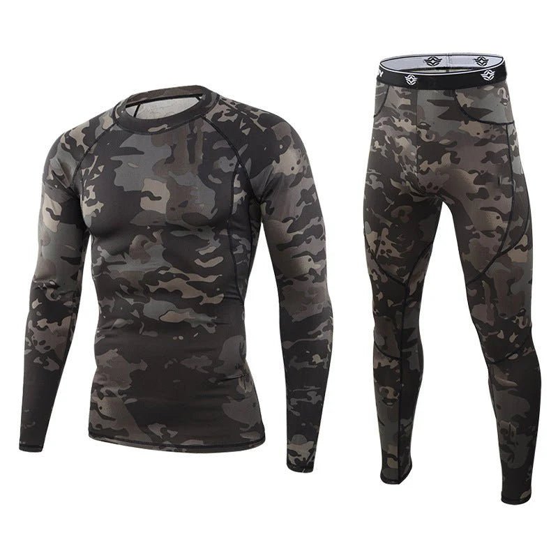 Men's Stretch Thermal Underwear Tactical Sports Shapewear Set