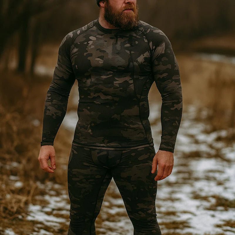 Men's Stretch Thermal Underwear Tactical Sports Shapewear Set