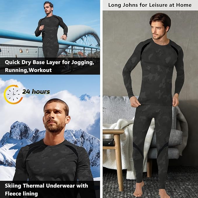 Men's Stretch Thermal Underwear Tactical Sports Shapewear Set