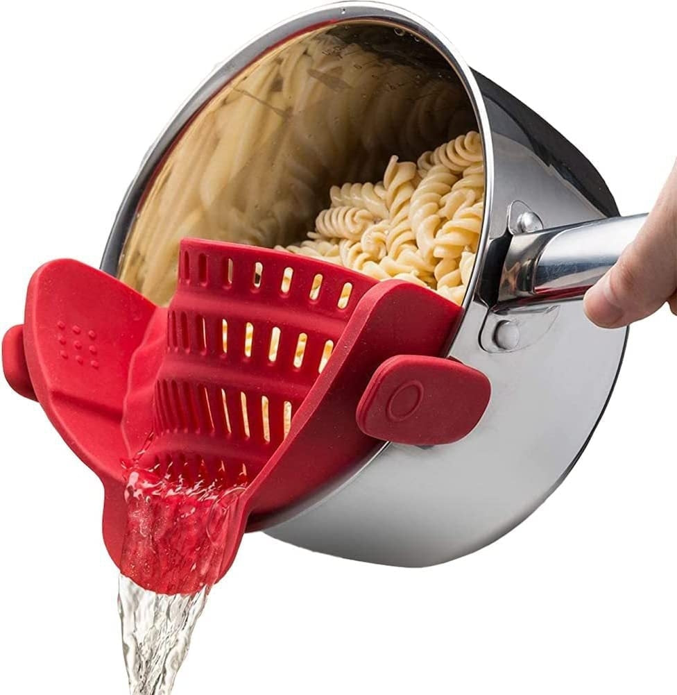 💥Silicone Clip-On Colander & Strainer - Heat Resistant Drain Basket for Pots, Pans, Bowls
