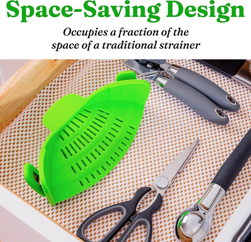 💥Silicone Clip-On Colander & Strainer - Heat Resistant Drain Basket for Pots, Pans, Bowls