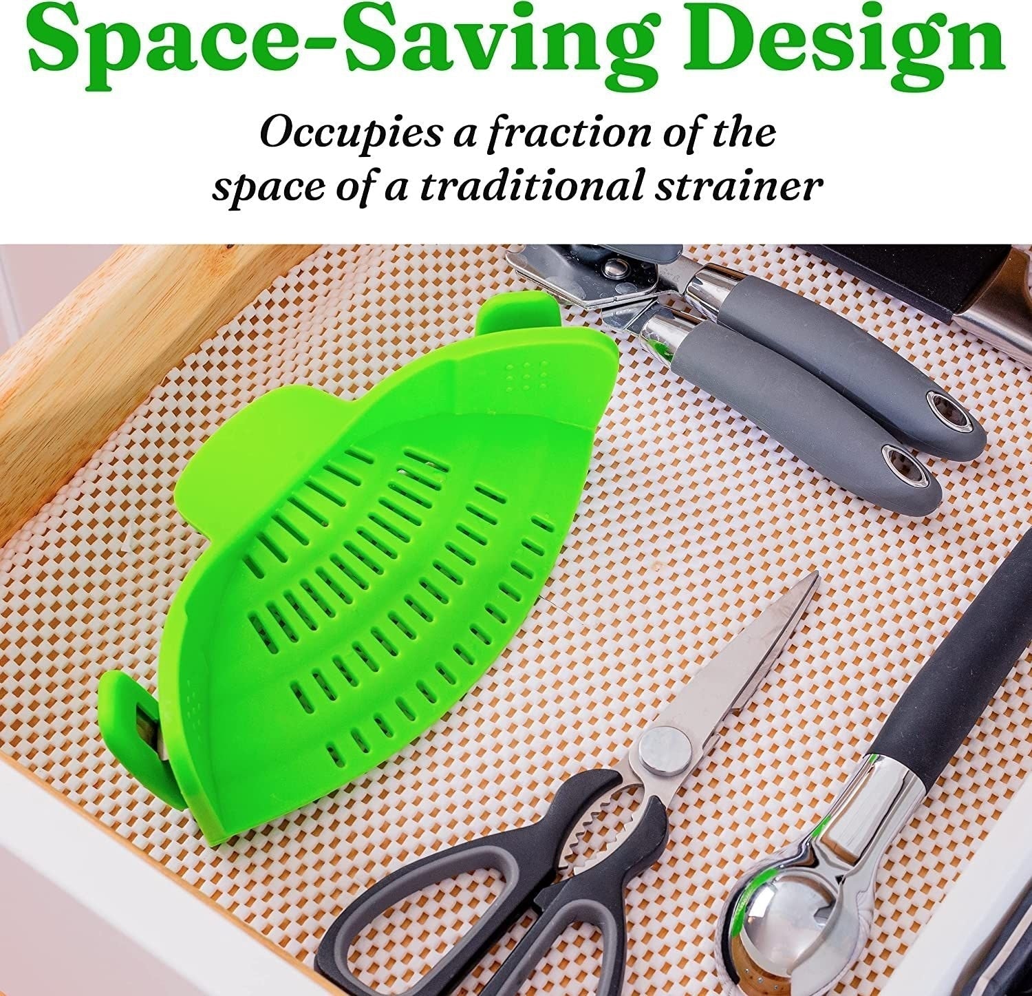 💥Silicone Clip-On Colander & Strainer - Heat Resistant Drain Basket for Pots, Pans, Bowls