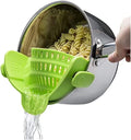 💥Silicone Clip-On Colander & Strainer - Heat Resistant Drain Basket for Pots, Pans, Bowls