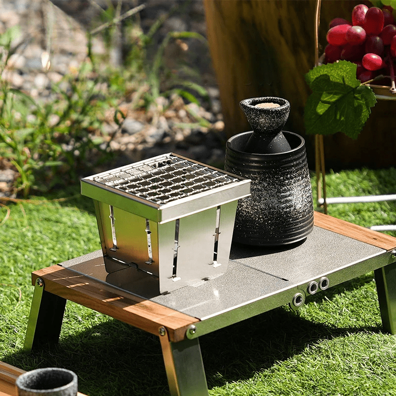 Portable Foldable Pocket Grill – Stainless Steel Outdoor BBQ Rack