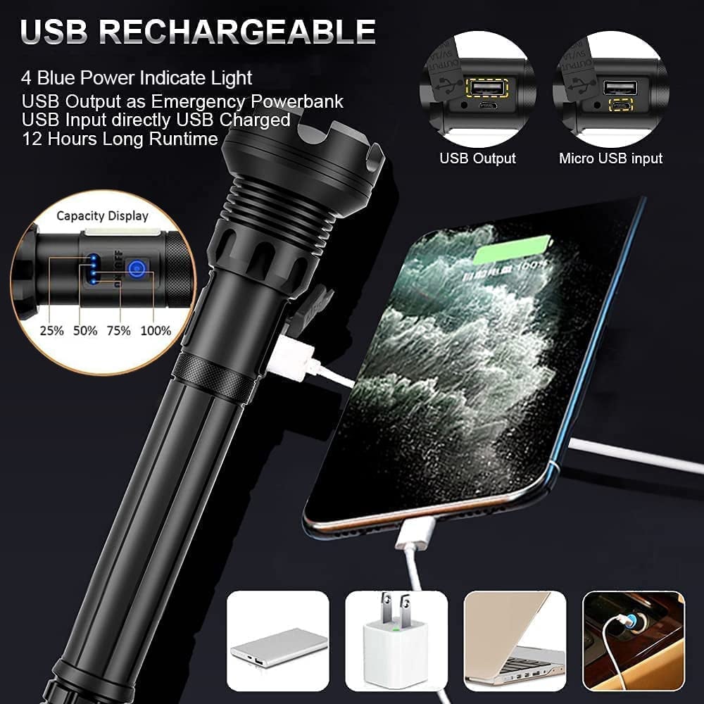 💥Christmas Sale 50% OFF🔦20000 Lumen Tactical Flashlight-Extreme Beam & Power Bank Function⚡